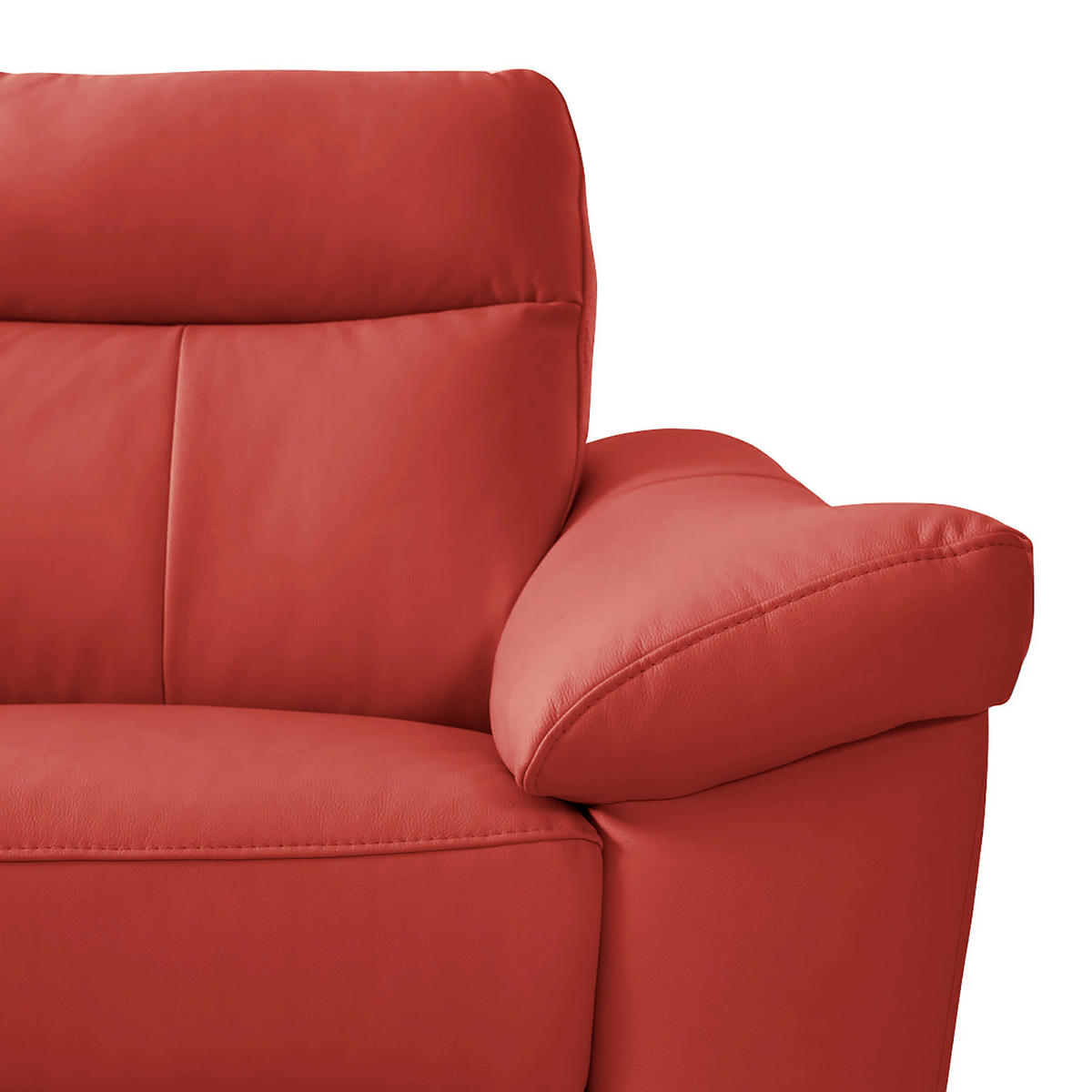 ECKSOFA Rot Echtleder Lederlook  - Chromfarben/Rot, Design, Leder/Textil (194/242cm) - Livetastic