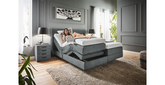 BOXSPRINGBETT 160/200 cm  in Anthrazit  - Anthrazit, KONVENTIONELL, Holz/Textil (160/200cm) - Dieter Knoll