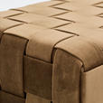 HOCKERBANK 72/49/42 cm Samt Braun  - Schwarz/Braun, Trend, Textil/Metall (72/49/42cm) - Xora