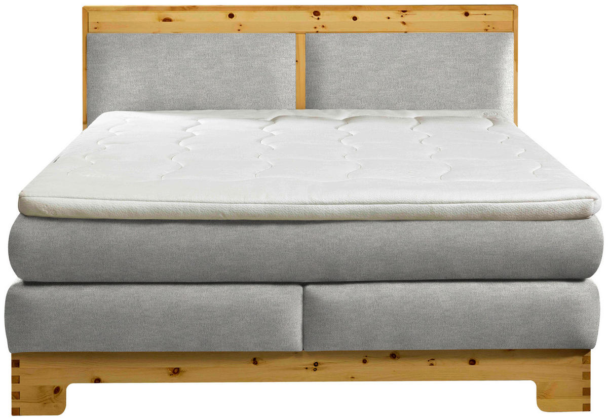 BOXSPRINGBETT 180/200 cm  in Silberfarben  - Silberfarben, Natur, Holz/Textil (180/200cm) - Linea Natura