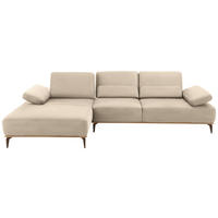 ECKSOFA in Mikrofaser Beige  176/298 cm  - Beige/Bronzefarben, Natur, Textil/Metall (176/298cm) - Valnatura
