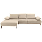 ECKSOFA in Mikrofaser Beige  176/298 cm  - Beige/Bronzefarben, Natur, Textil/Metall (176/298cm) - Valnatura
