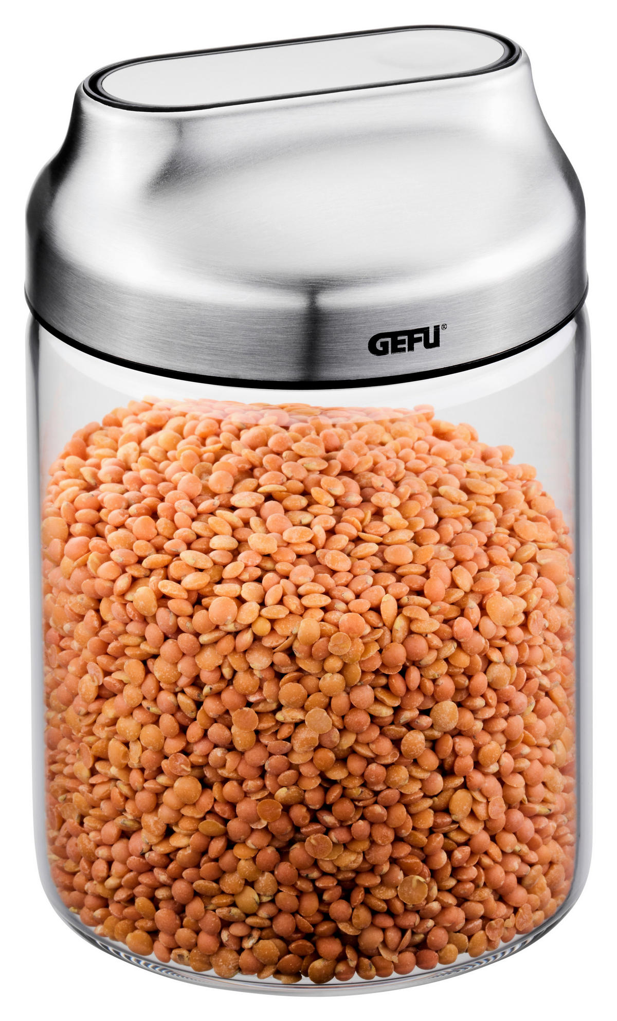 VORRATSDOSENSET  - Transparent/Silberfarben, Design, Glas/Kunststoff (24,2/12,3/17,5cm) - Gefu