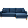 ECKSOFA in Flachgewebe Dunkelblau  - Eiche Wotan/Dunkelblau, Konventionell, Holz/Textil (255/157cm) - Carryhome