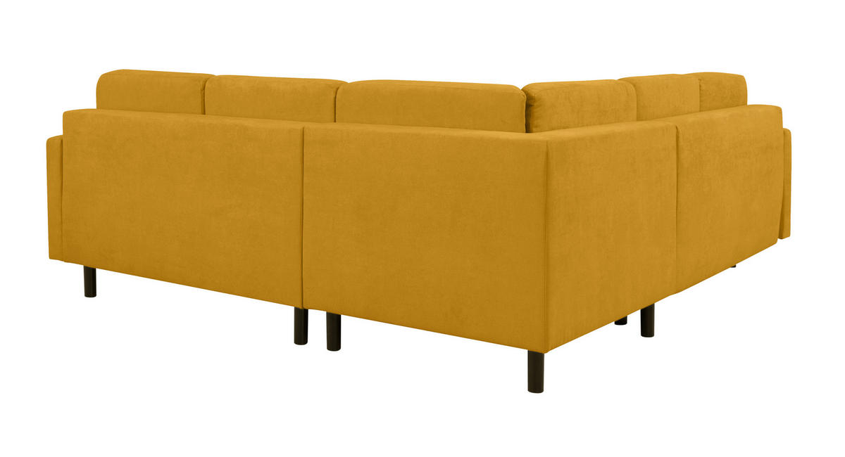 ECKSOFA in Gelb  - Gelb/Buchefarben, Design, Holz/Textil (242/242cm) - MID.YOU