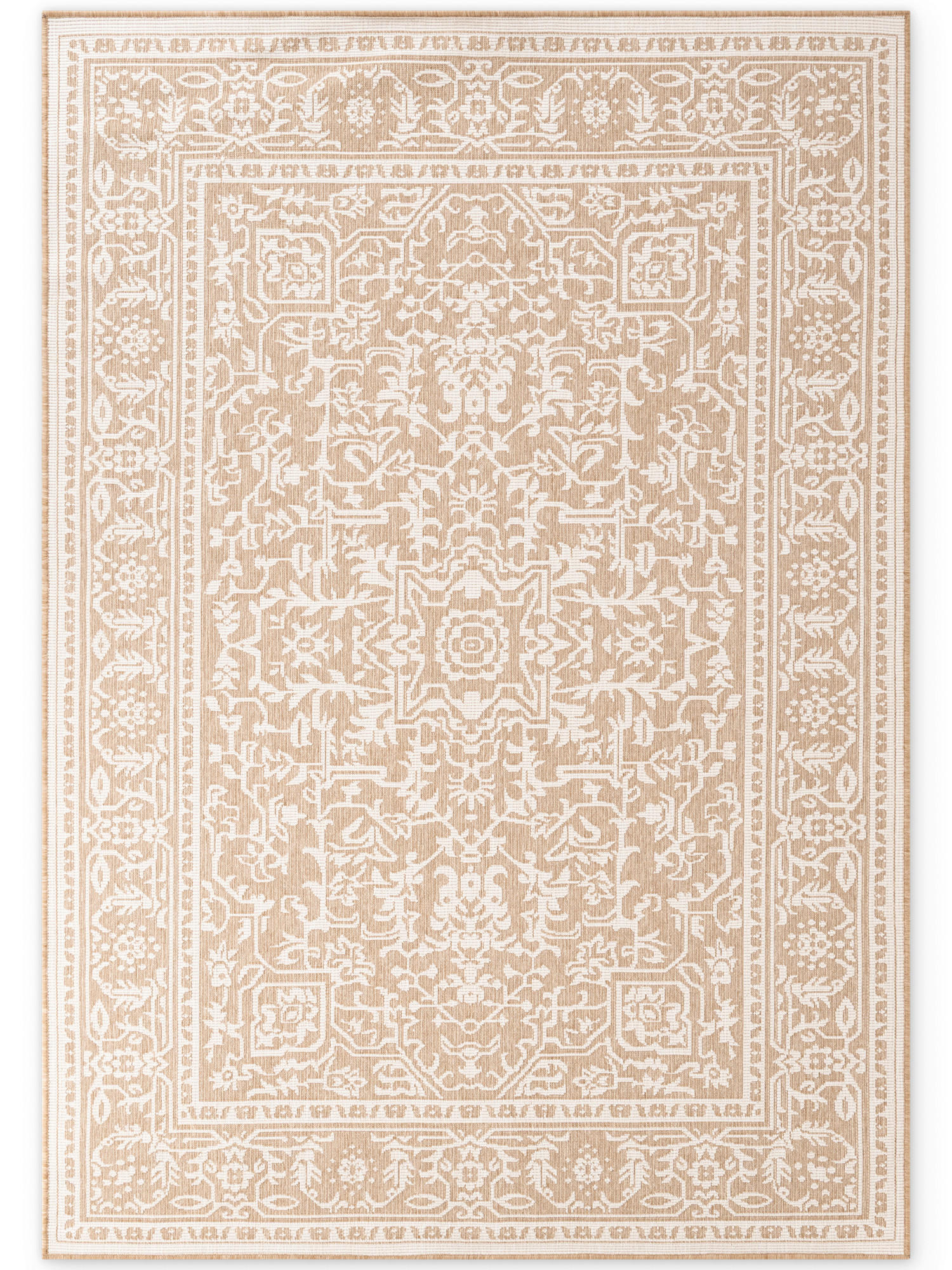 OUTDOORTEPPICH für Terrasse und Balkon 160/230 cm Duet Weiß, Sandfarben  - Sandfarben/Weiß, Design, Kunststoff (160/230cm) - Hanse Home
