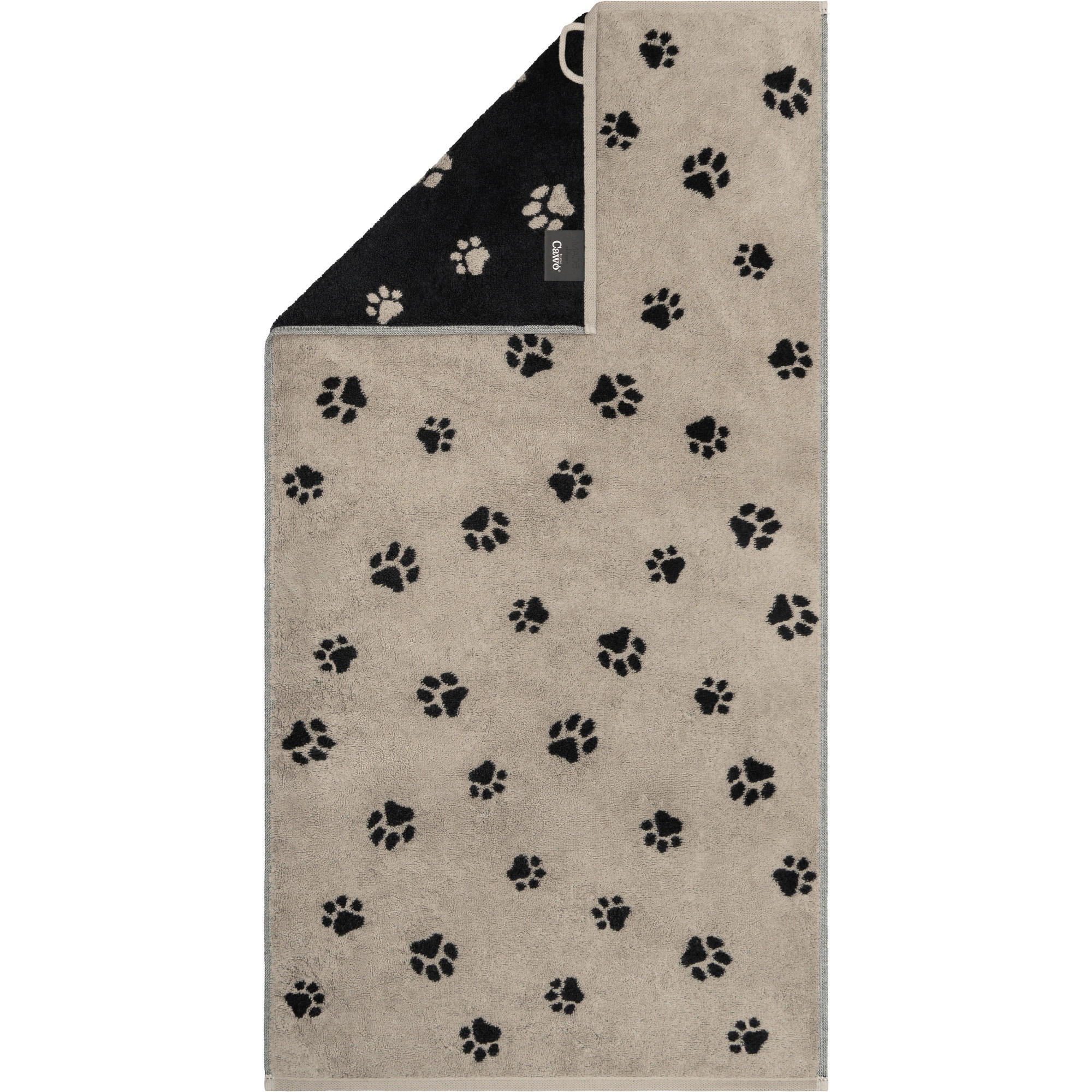 HANDTUCH Schwarz, Beige  - Beige/Schwarz, Basics, Textil (50/100cm) - Cawoe