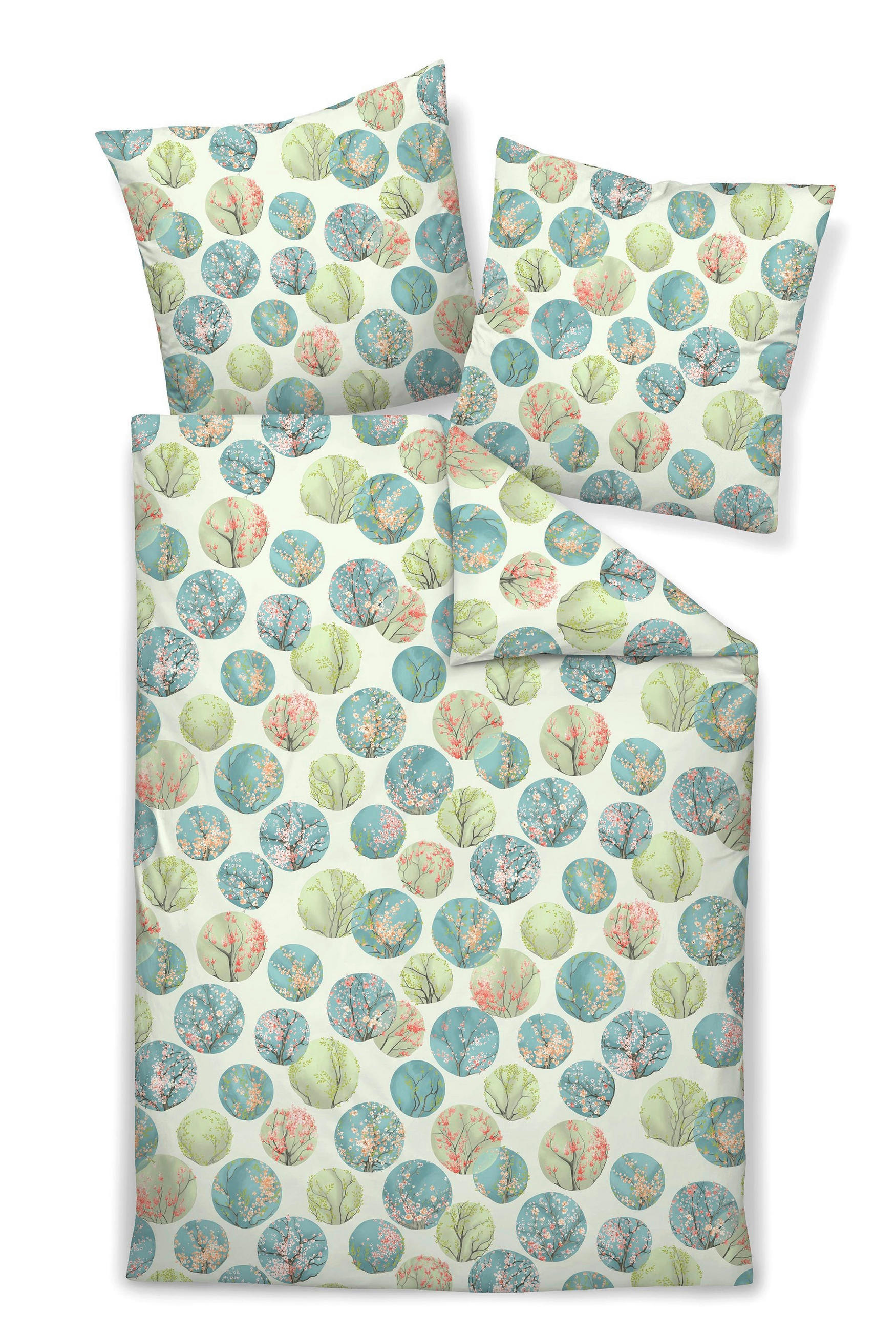 BETTWÄSCHE Makosatin 155/220 cm  - Türkis/Grün, Basics, Textil (155/220cm) - Janine