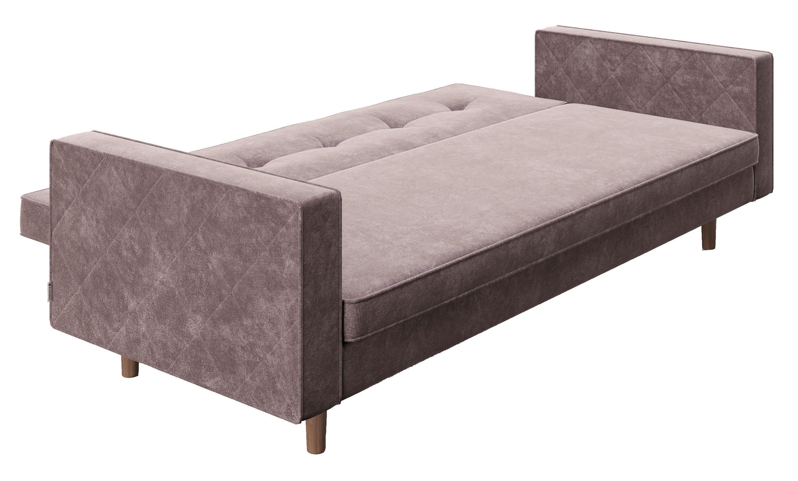 SCHLAFSOFA in Samt Rosa  - Braun/Rosa, KONVENTIONELL, Holz/Textil (200/80/81cm) - Playboy