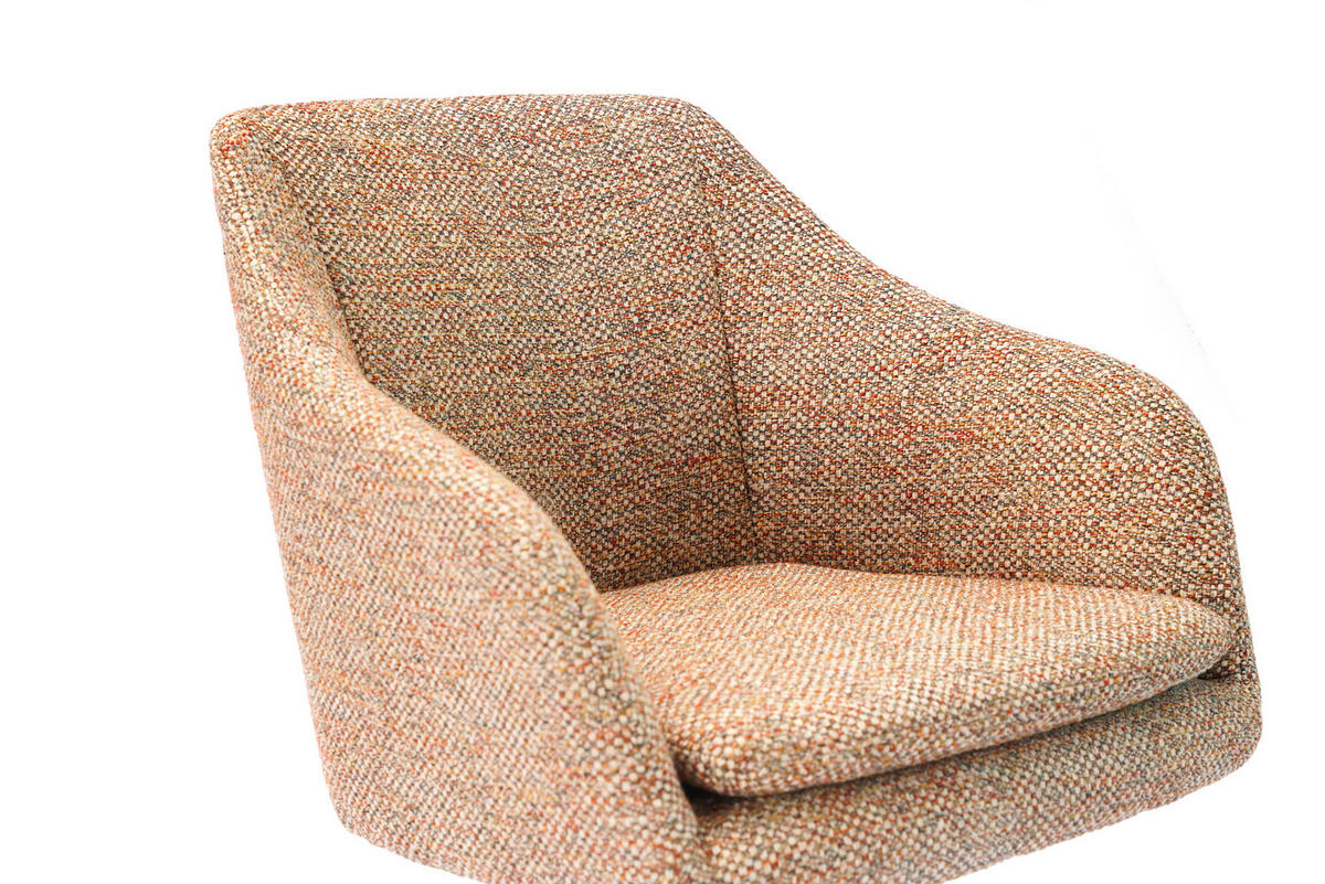ARMLEHNSTUHL  in Eisen Webstoff  - Terracotta/Schwarz, Design, Textil/Metall (61/83/61,5cm) - Cassando