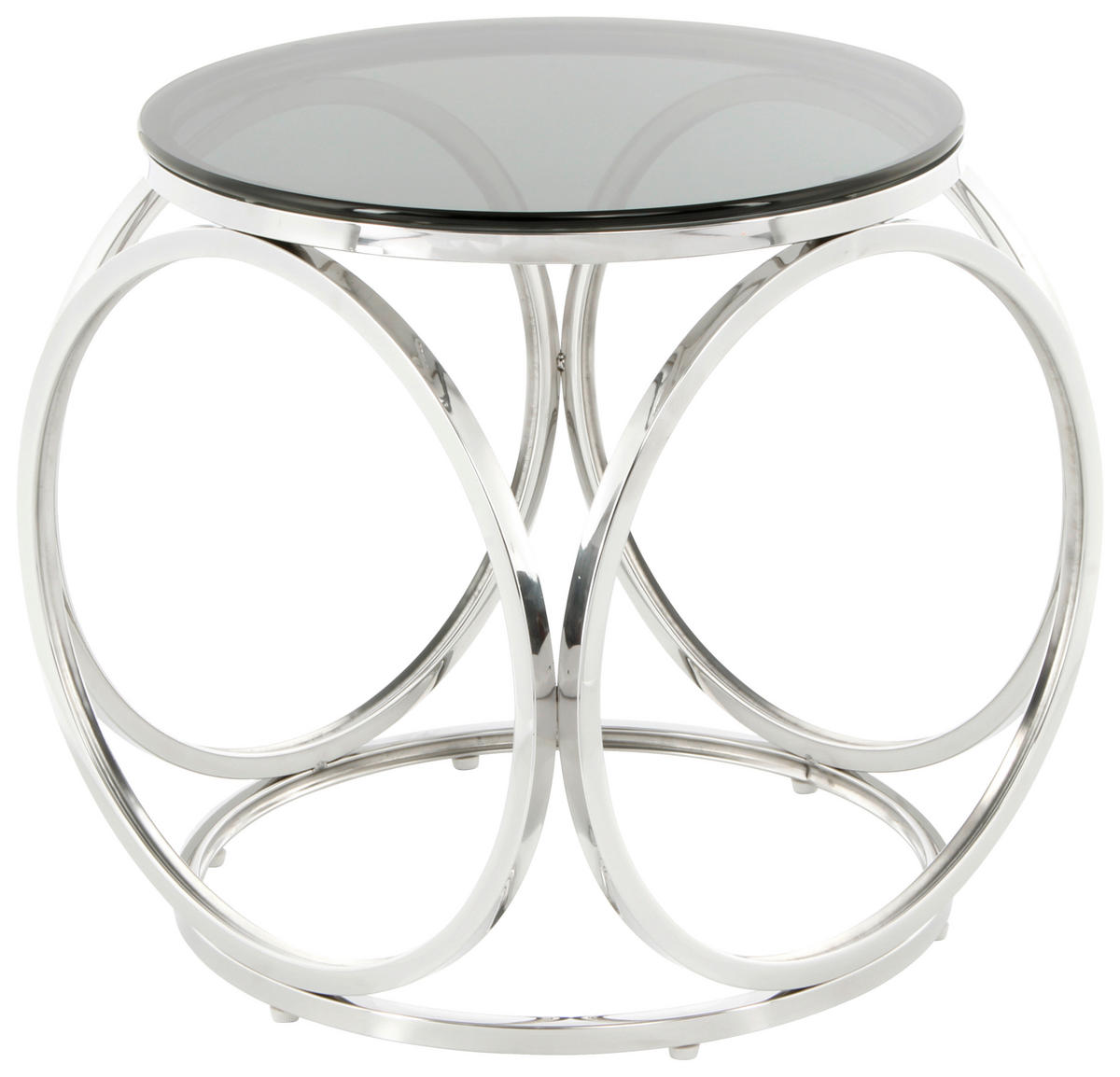BEISTELLTISCH in Metall, Glas  - Silberfarben/Roségold, Design, Glas/Metall (40/42cm) - Kayoom