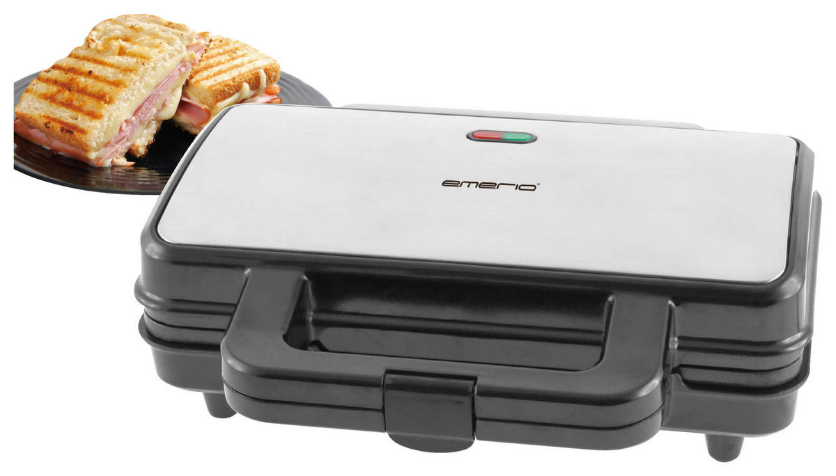 SANDWICHTOASTER - Edelstahlfarben, Basics, Kunststoff/Metall (29,2/10/24,3cm) - EMERIO