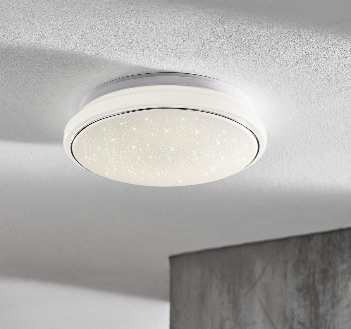 STROPNÉ LED SVIETIDLO, 35/35/9,5 cm - biela, Basics, kov (35/35/9,5cm) - Novel