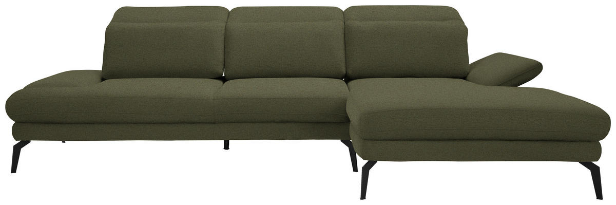 HÖRNSOFFA i chenille grön  - grön/svart, Design, metall/textil (289/180cm) - MID.YOU