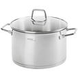 FLEISCHTOPF Perfect Cooking 5,5 L  - Klar/Edelstahlfarben, Basics, Glas/Metall (24/13,5cm) - Homeware Profession.