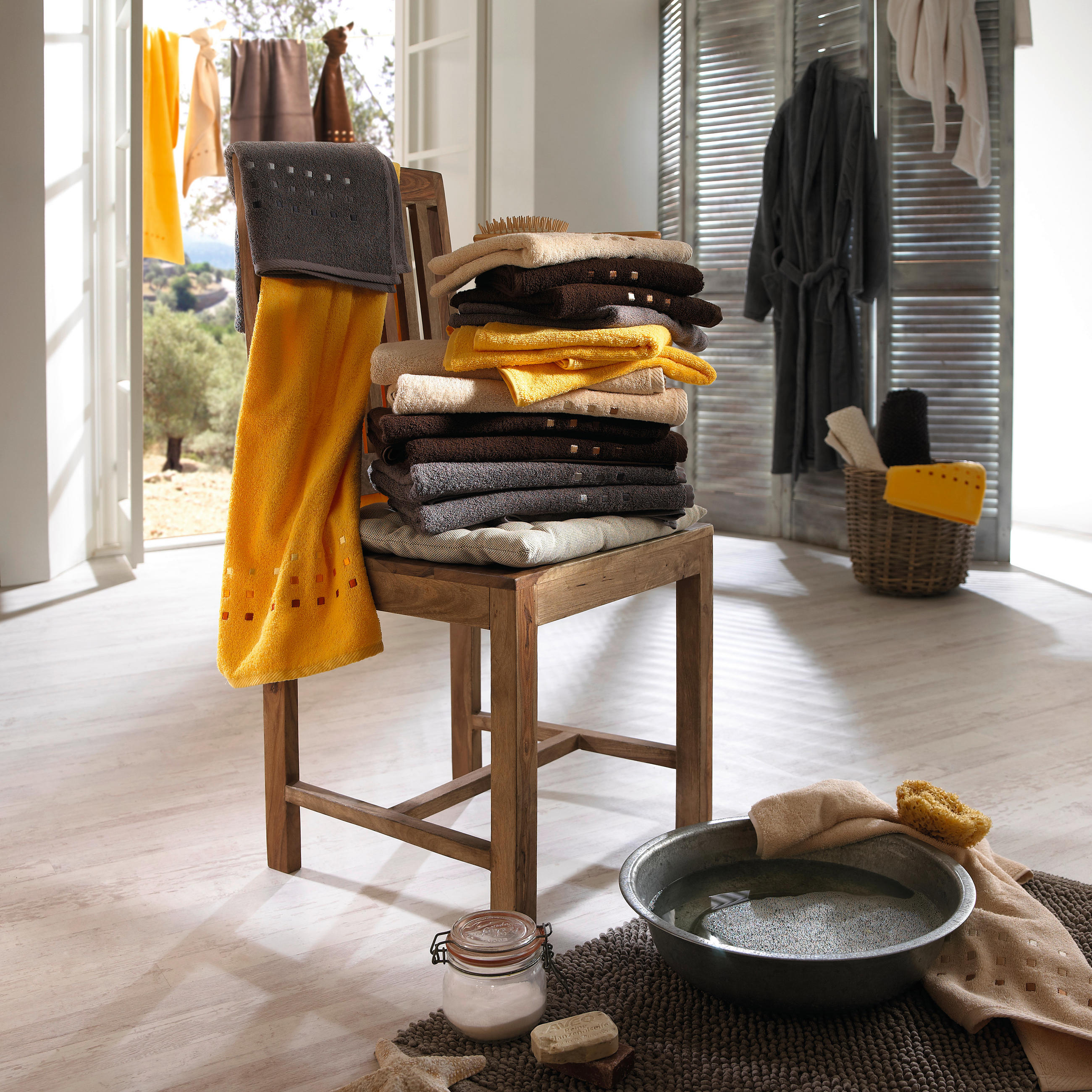 DUSCHTUCH 70/140 cm  - Orange, Konventionell, Textil (70/140cm) - Esposa