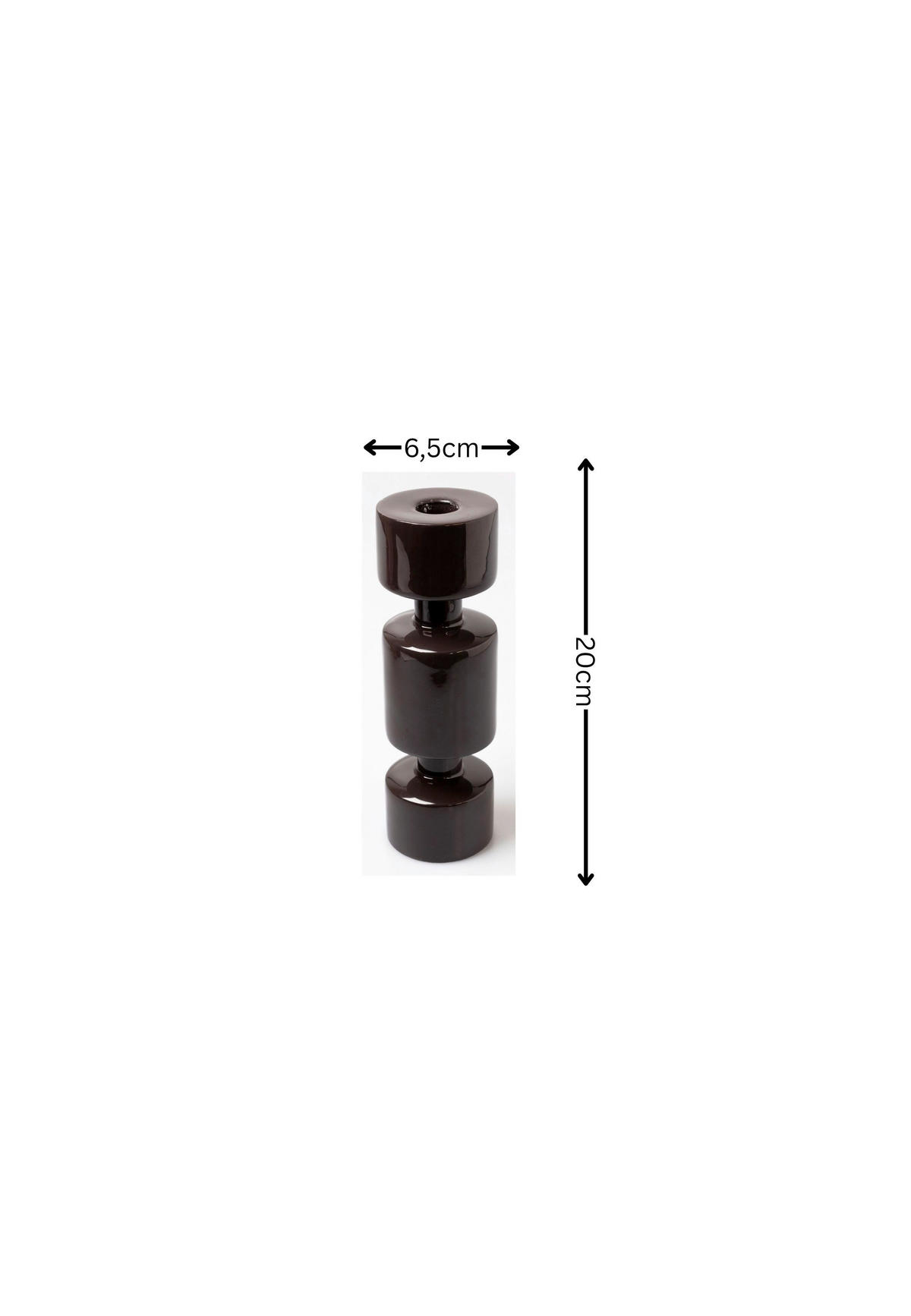 STABKERZENHALTER - Dunkelbraun, Basics, Metall (6,5/20cm) - FYNCH-HATTON