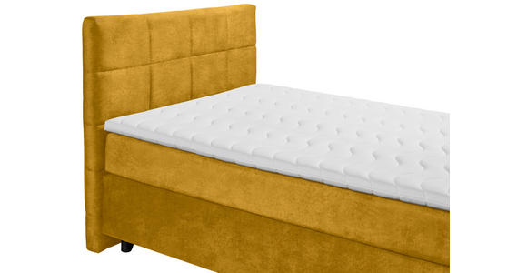 BOXSPRINGBETT 140/200 cm  in Currygelb  - Currygelb/Schwarz, Design, Holzwerkstoff/Kunststoff (140/200cm) - Xora