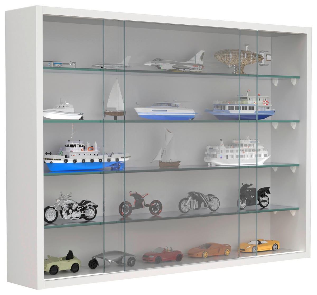 HÄNGEVITRINE in Weiß  - Transparent/Weiß, Design, Glas/Holzwerkstoff (75/55/12cm) - MID.YOU