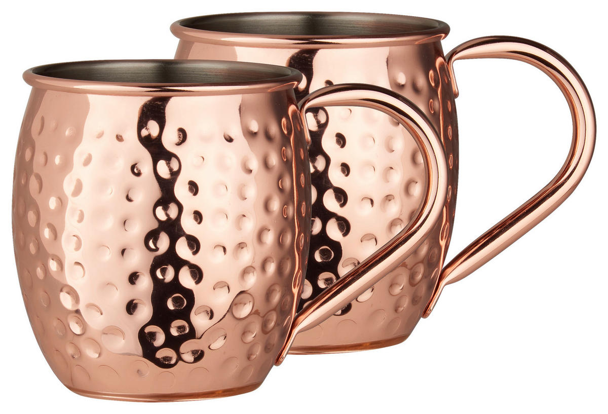 MOSCOW MULE 2ER SET  - Kupferfarben, Trend, Metall (550ml) - Novel