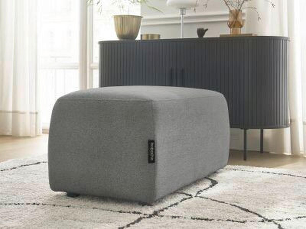 HOCKER ATILLA Flachgewebe Dunkelgrau  - Dunkelgrau/Schwarz, MODERN, Kunststoff/Textil (92/44/48cm)