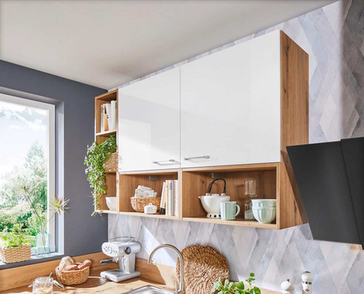 ROHOVÁ KUCHYŇA STAR 275 - biela/farba duba, Design, kompozitné drevo (245/275cm) - Welnova