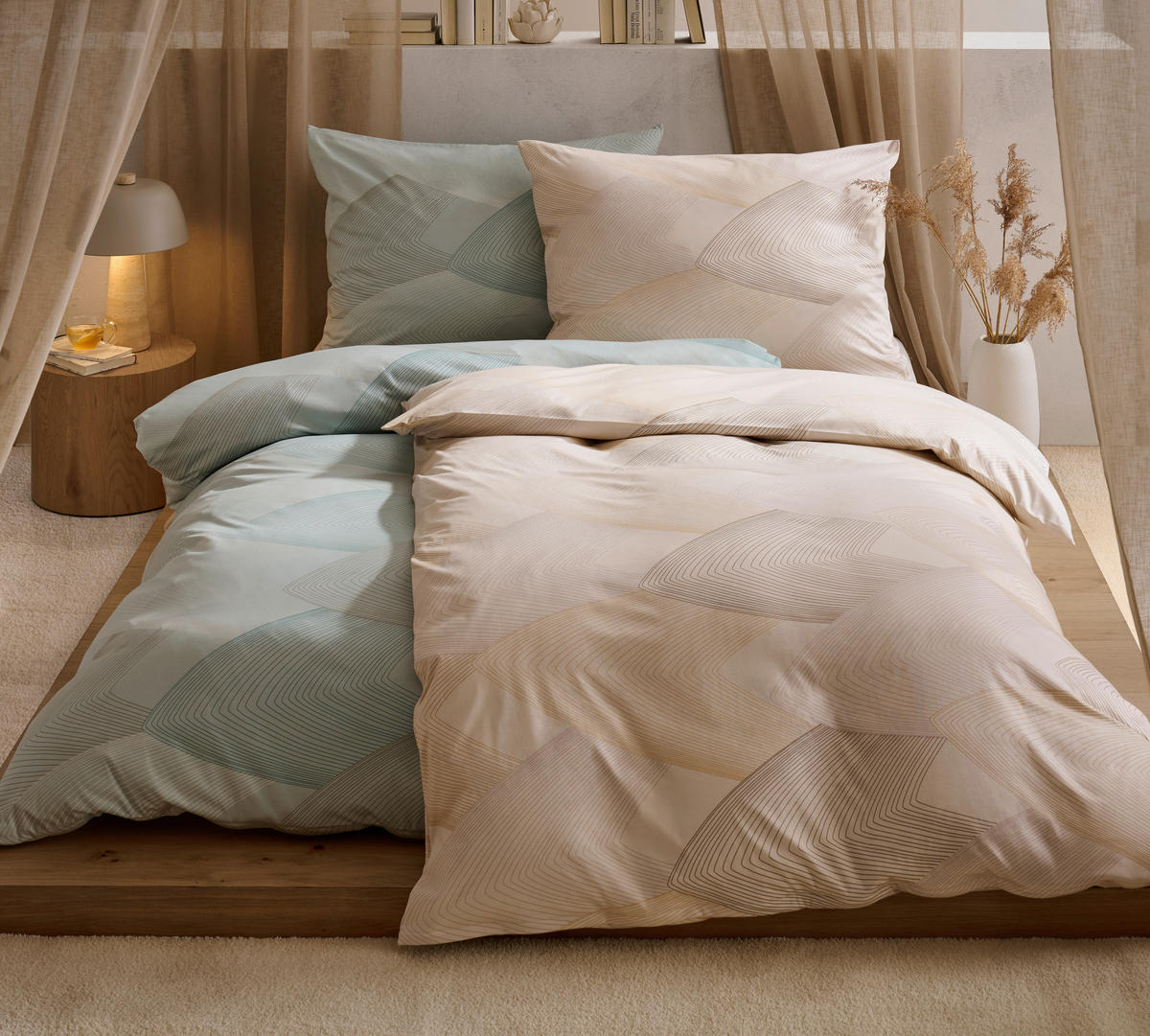 POVLEČENÍ, interlock jersey, mátově zelená, 140/200 cm - mátově zelená, Basics, textil (140/200cm) - Estella