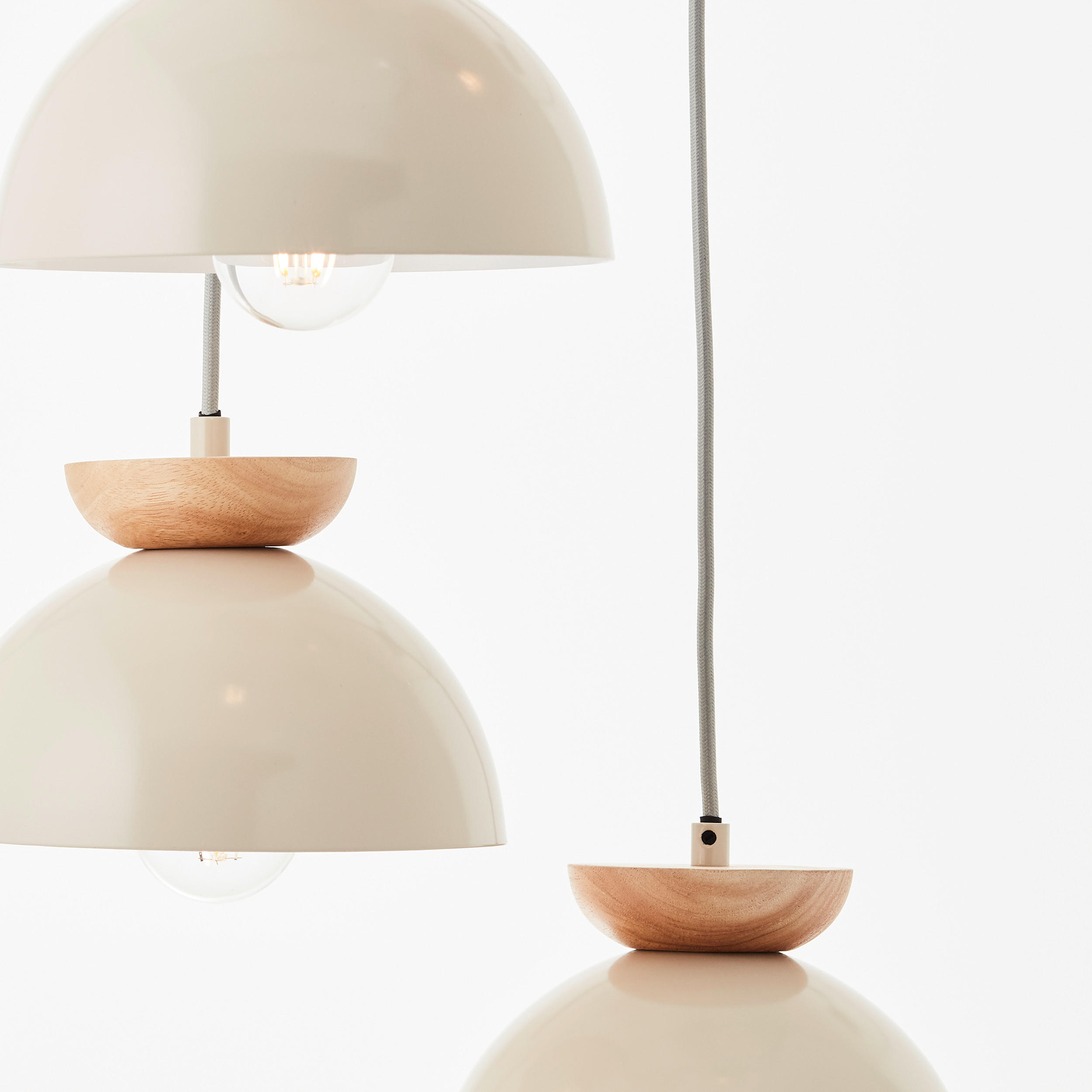 HÄNGELEUCHTE  45/150 cm   - Beige/Naturfarben, Basics, Holz/Metall (45/150cm) - Brilliant