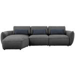 ECKSOFA  in Chenille Schlammfarben  190/340 cm  - Schlammfarben/Schwarz, Design, Kunststoff/Textil (190/340cm) - Belluti
