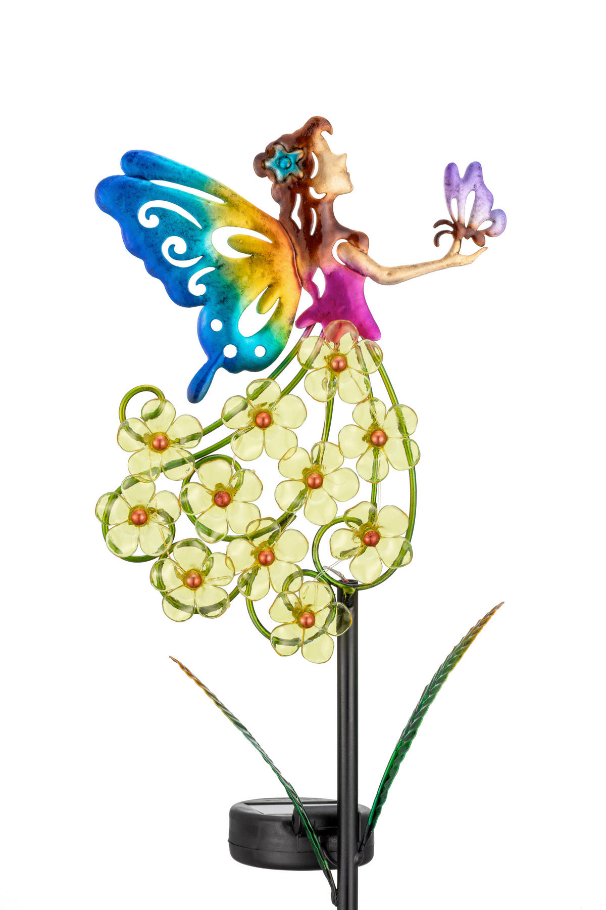 SOLARLEUCHTE Chrysatheme 14/6/86 cm  - Blau/Pink, Design, Kunststoff/Metall (14/6/86cm) - Ambia Garden