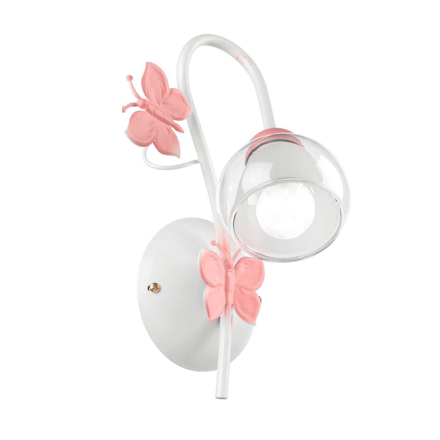 DETSKÉ NÁSTENNÉ SVIETIDLO, 16/20/28 cm - pink/biela, Basics, kov/sklo (16/20/28cm)