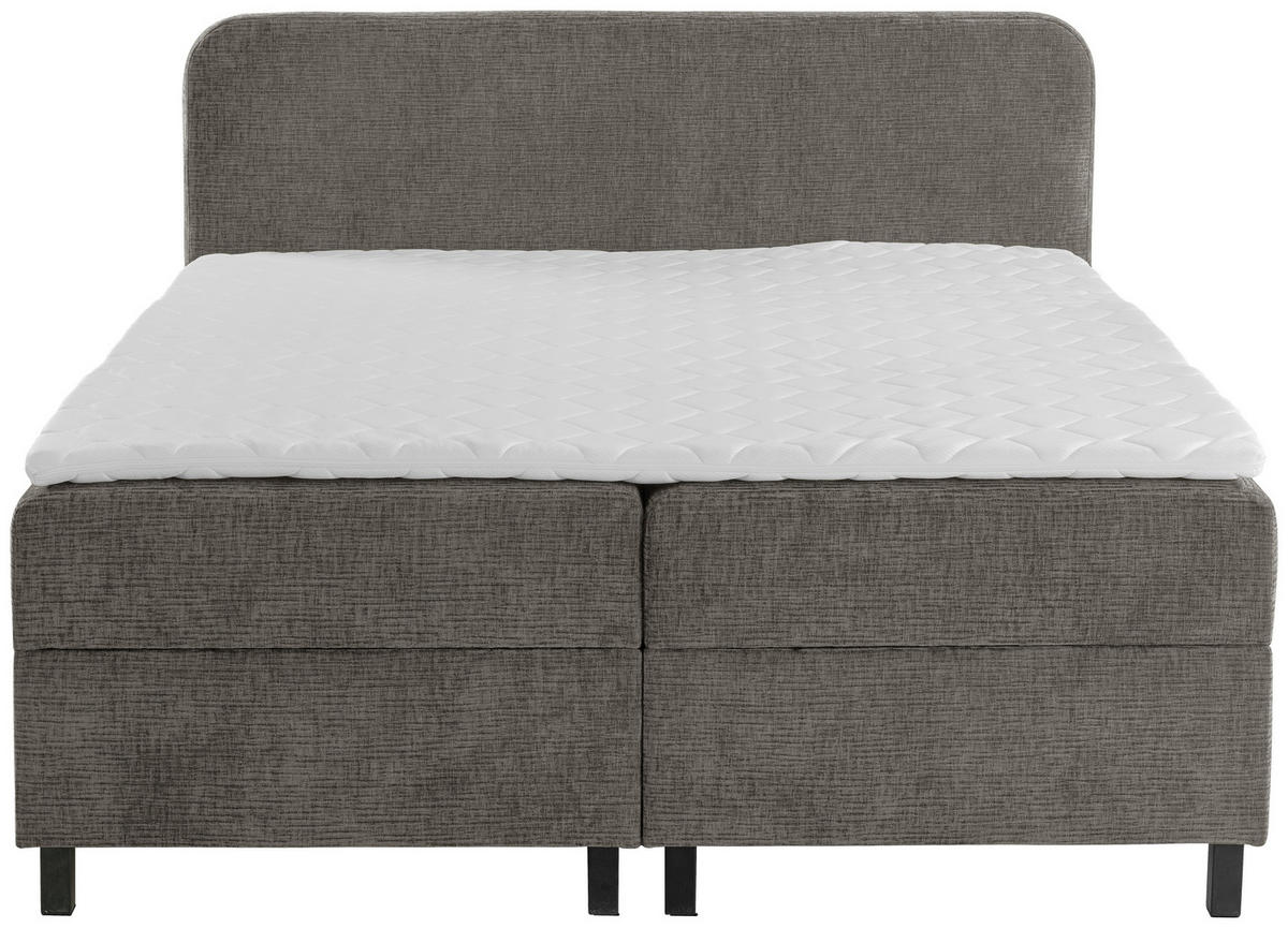 BOX-ÁGY 180/200 cm  szürke  - fekete/szürke, Modern, műanyag/textil (180/200cm) - MID.YOU
