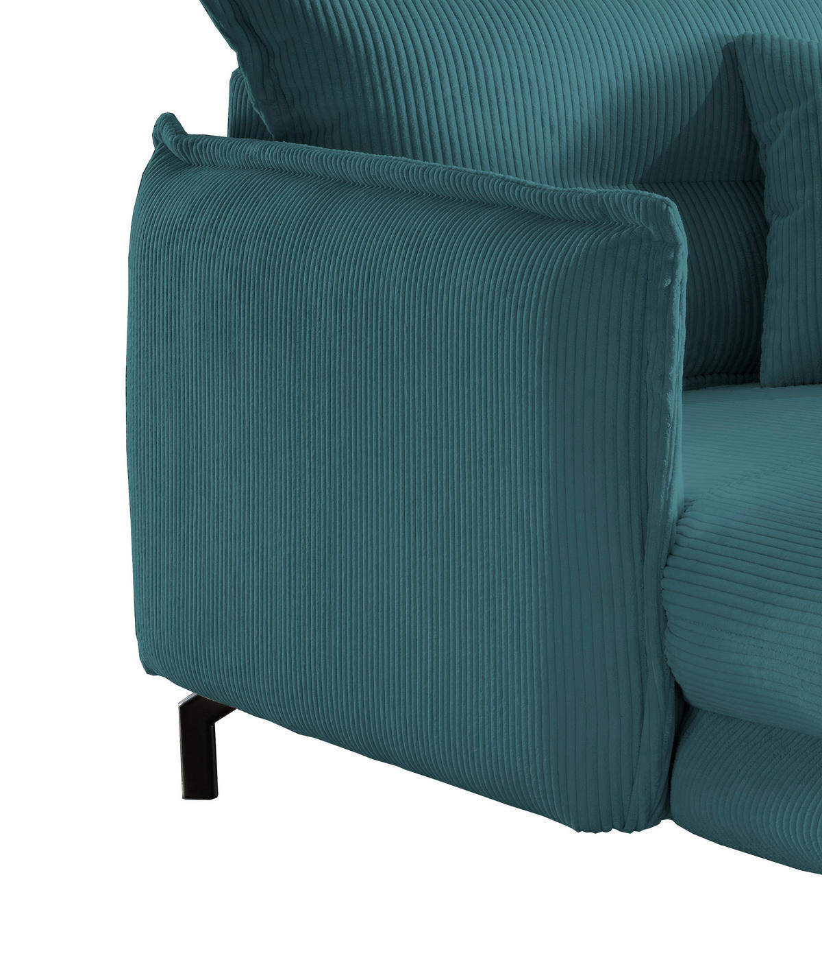 XXL-SESSEL in Cord Petrol  - Petrol/Schwarz, Modern, Textil/Metall (111/101/167cm) - Livetastic