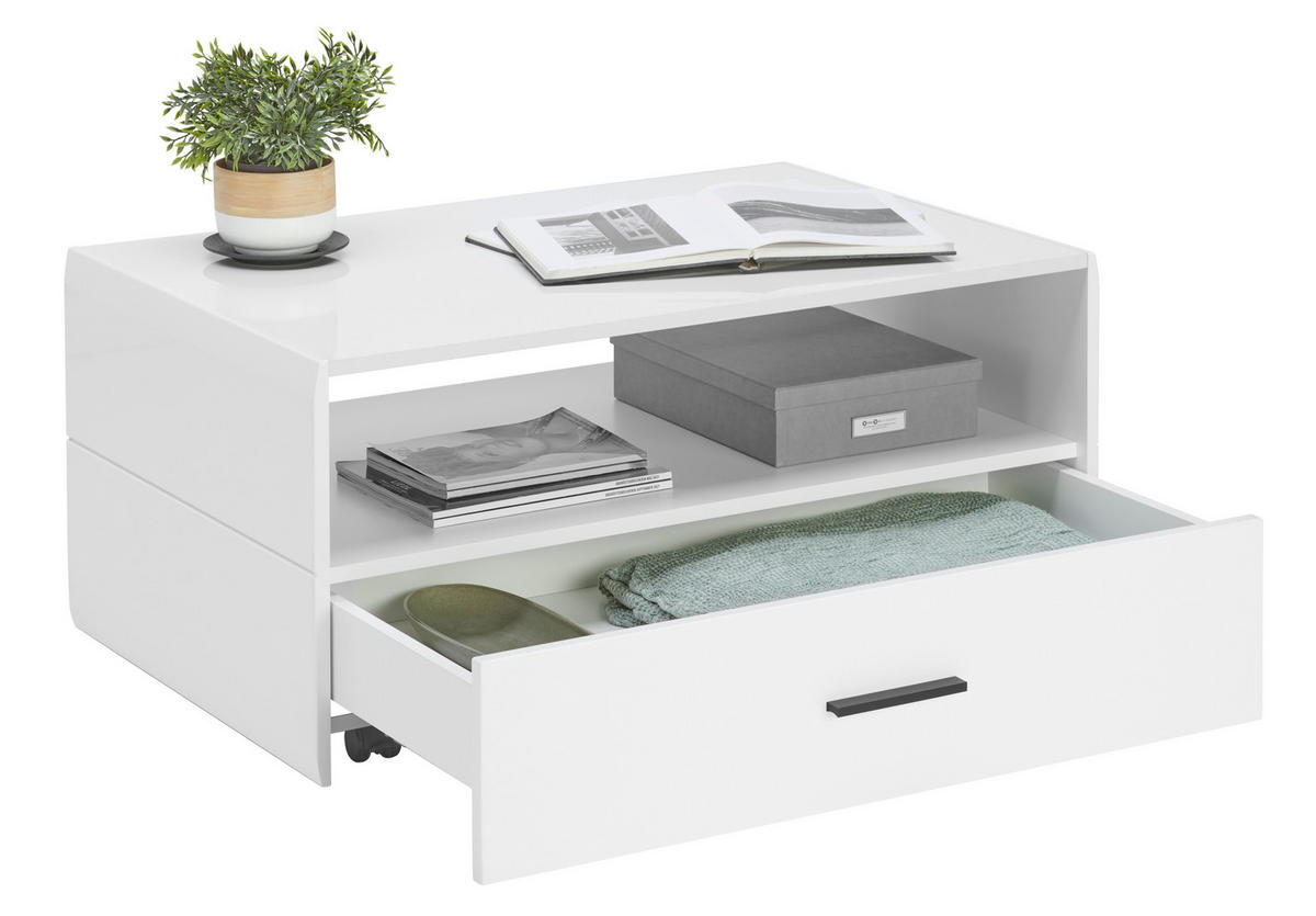 KONFERENČNÍ STOLEK, bílá, kompozitní dřevo, 93/42/60 cm - bílá, Moderní, kompozitní dřevo (93/42/60cm) - Hom`in