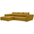 ECKSOFA in Webstoff Gelb  - Gelb/Silberfarben, MODERN, Kunststoff/Textil (218/304cm) - Carryhome