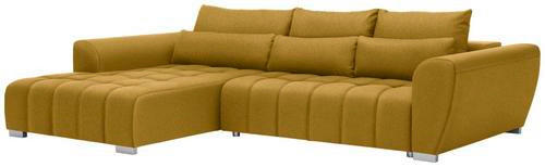 ECKSOFA in Webstoff Gelb  218/304 cm  - Gelb/Silberfarben, MODERN, Kunststoff/Textil (218/304cm) - Carryhome