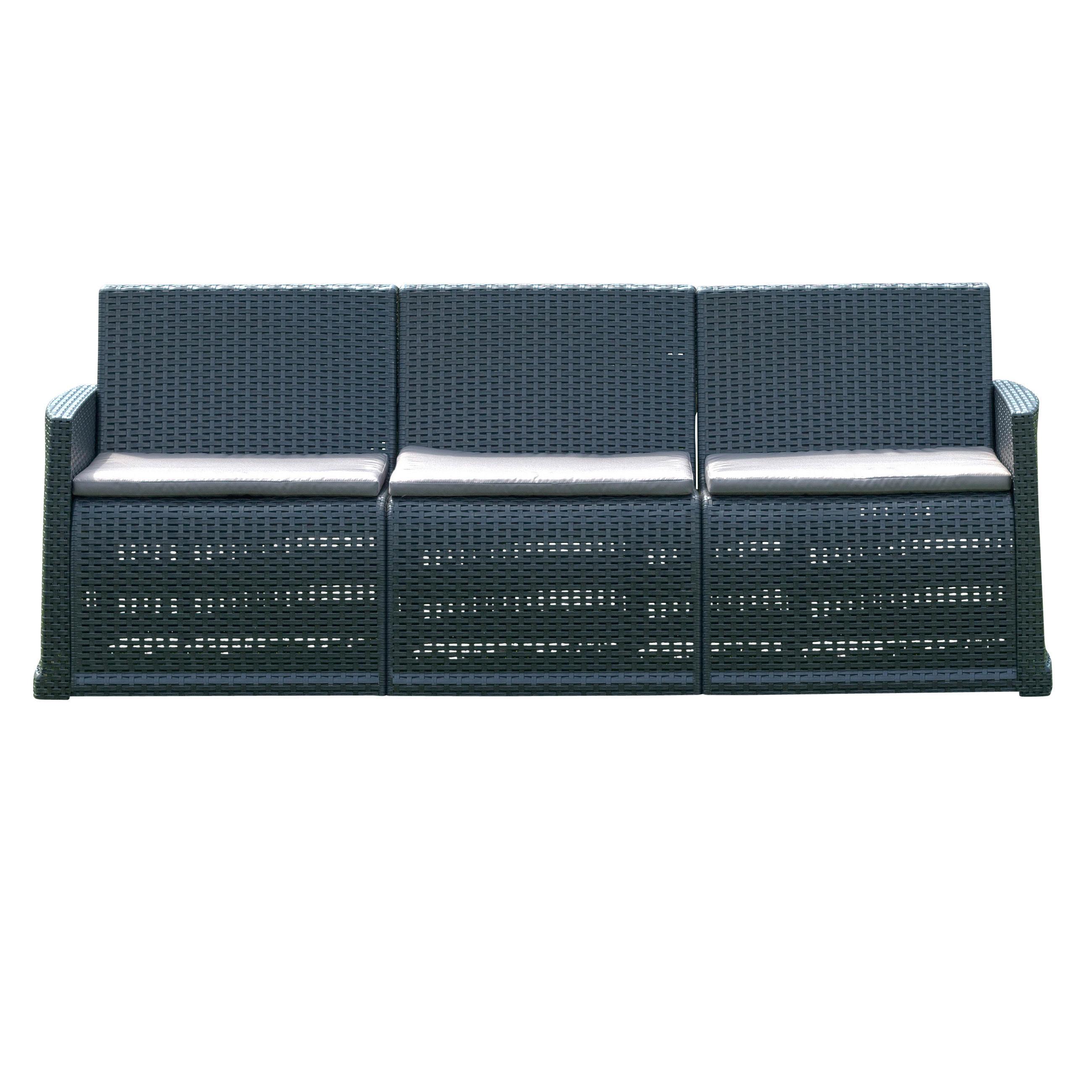 GARTENBANK 168/66/74 cm   - Anthrazit/Grau, MODERN, Kunststoff (168/66/74cm)