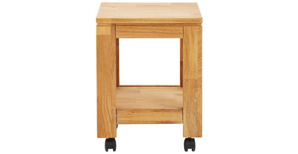 BEISTELLTISCH 35,5/35,5/46 cm Eiche vollmassiv quadratisch  - Natur, Holz/Kunststoff (35,5/35,5/46cm) - Linea Natura