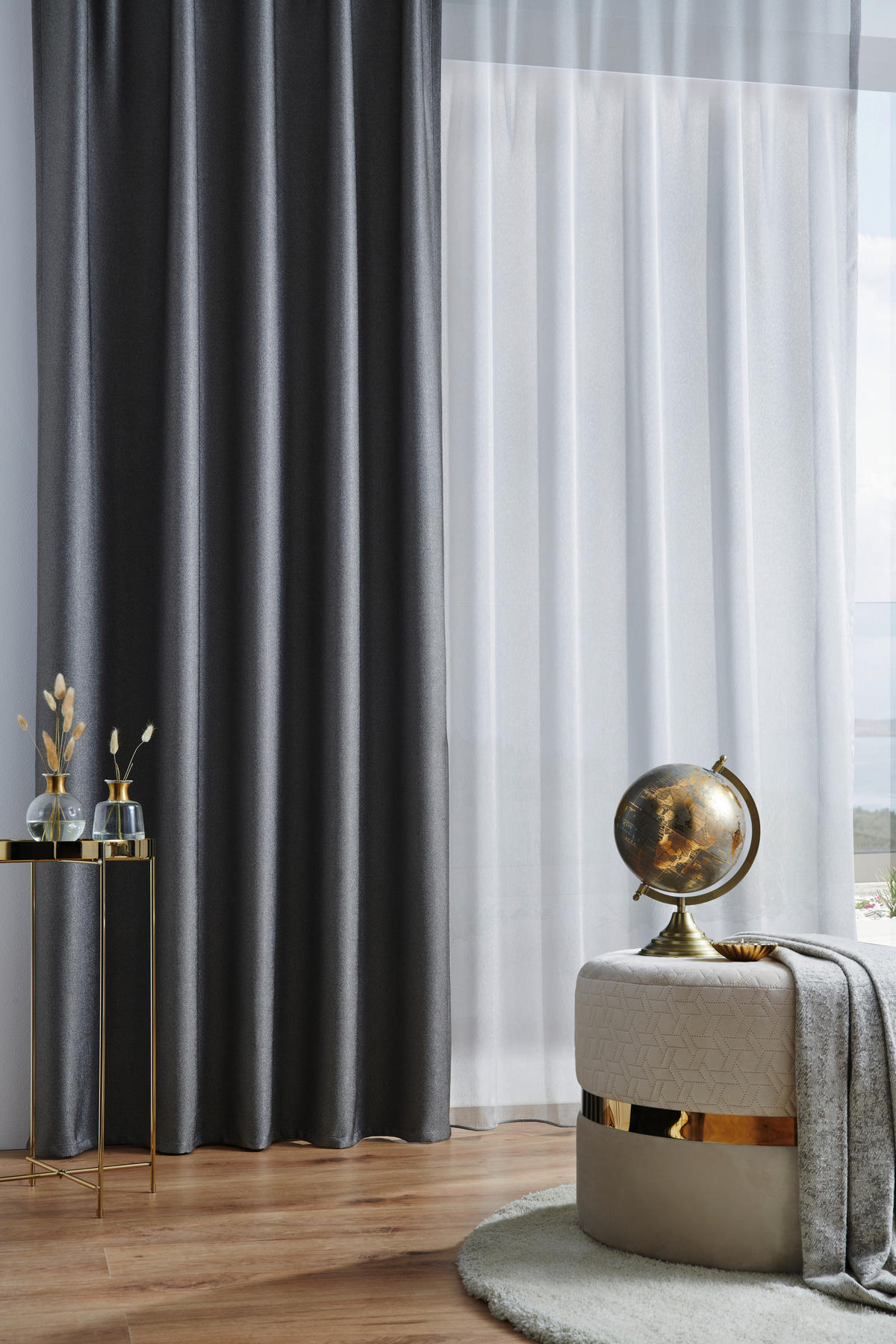 KÉSZFÜGGÖNY blackout (fényzáró)  - taupe, Konventionell, textil (140/260cm) - Dieter Knoll