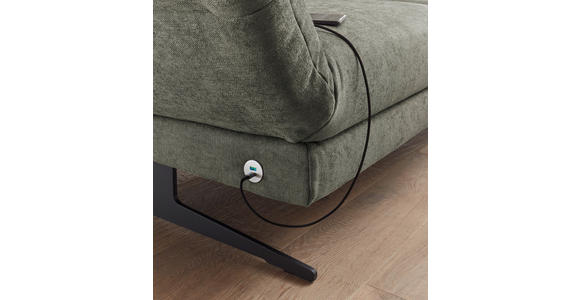 ECKSOFA in Flachgewebe Grün 279-327/176-217 cm - Schwarz/Grün, Design, Textil/Metall (279-327/176-217cm) - Dieter Knoll