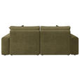 BIGSOFA Cord Olivgrün  - Schwarz/Olivgrün, MODERN, Kunststoff/Textil (234/93/190cm) - Carryhome
