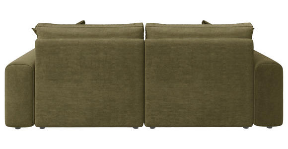 BIGSOFA Cord Olivgrün  - Schwarz/Olivgrün, MODERN, Kunststoff/Textil (234/93/190cm) - Carryhome