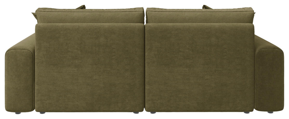 BIGSOFA Cord Olivgrün  - Schwarz/Olivgrün, MODERN, Kunststoff/Textil (234/93/190cm) - Carryhome