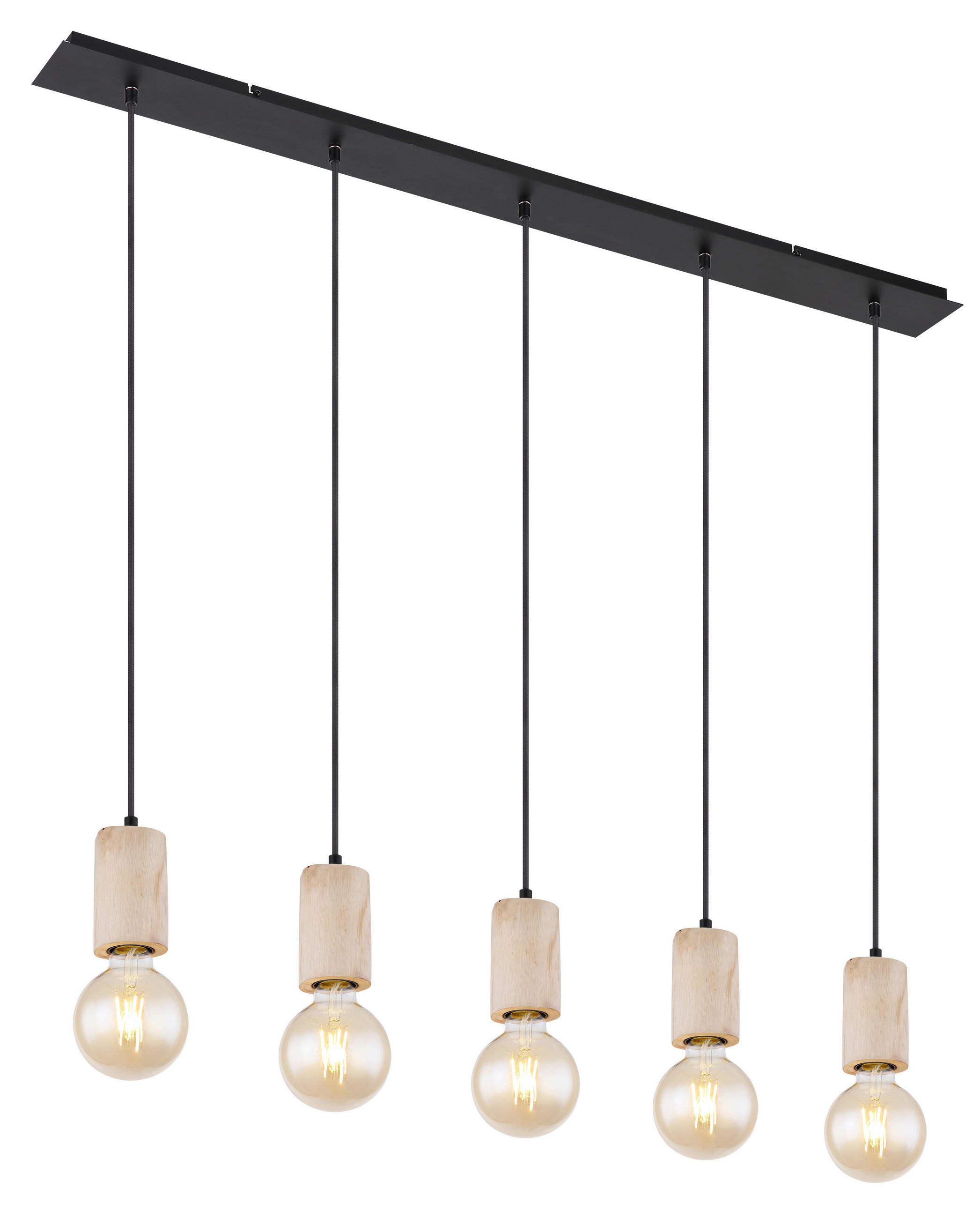 SVJETILJKA VISEĆA    115/10/120 cm    JOSEBA  - prirodne boje/crna, Natur, drvo/metal (115/10/120cm)