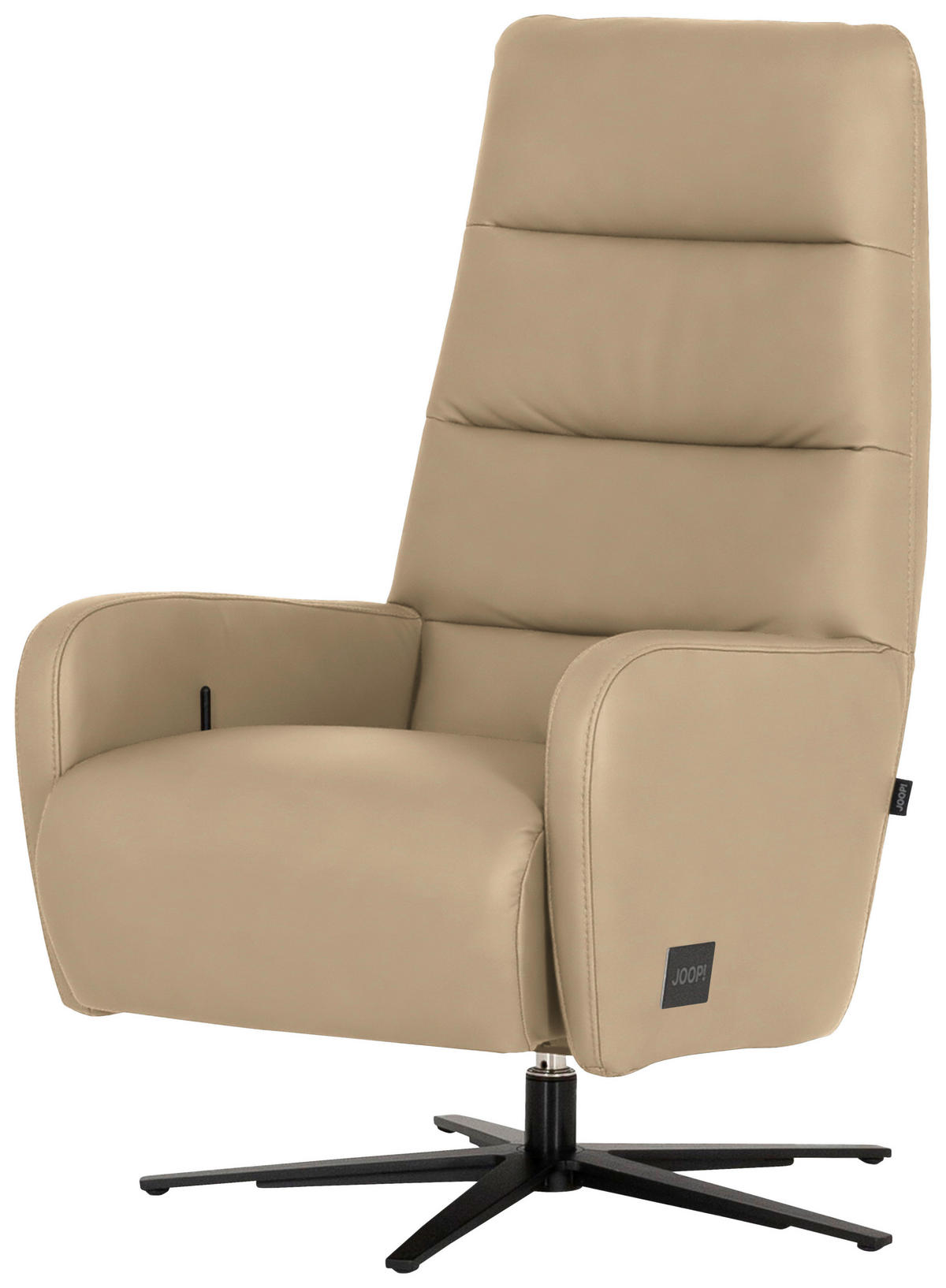 RELAXSESSEL Leder Sandfarben  - Sandfarben/Schwarz, Modern, Leder/Metall (66/110/83cm) - Joop!