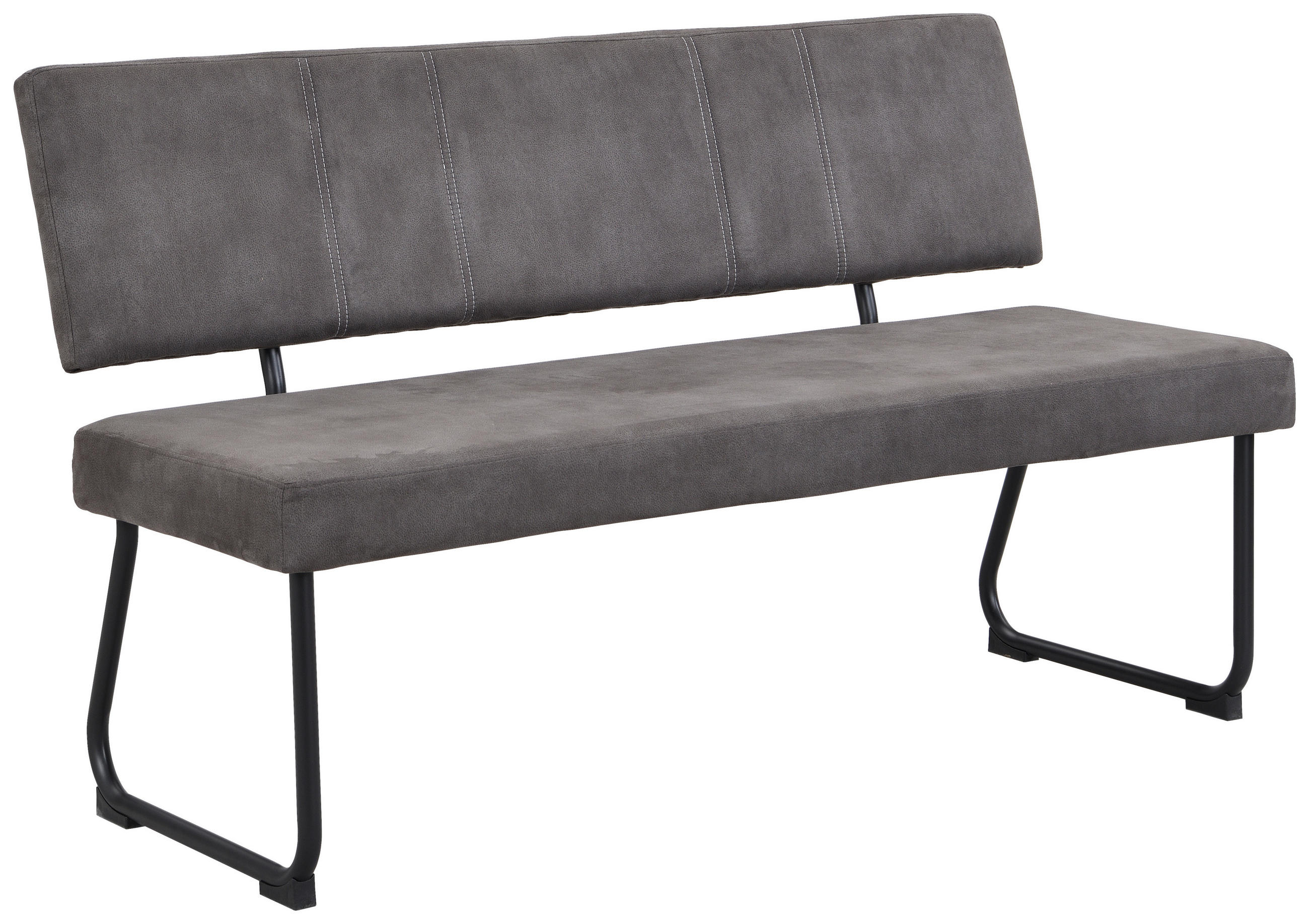 SITZBANK 140/85/59 cm Webstoff Anthrazit  - Anthrazit/Beige, Design, Textil/Metall (140/85/59cm) - Boxxx