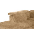 ECKSOFA Hellbraun Chenille Kopfteilverstellung, Sitztiefenverstellung  - Hellbraun/Schwarz, Design, Textil/Metall (243/307cm) - Xora