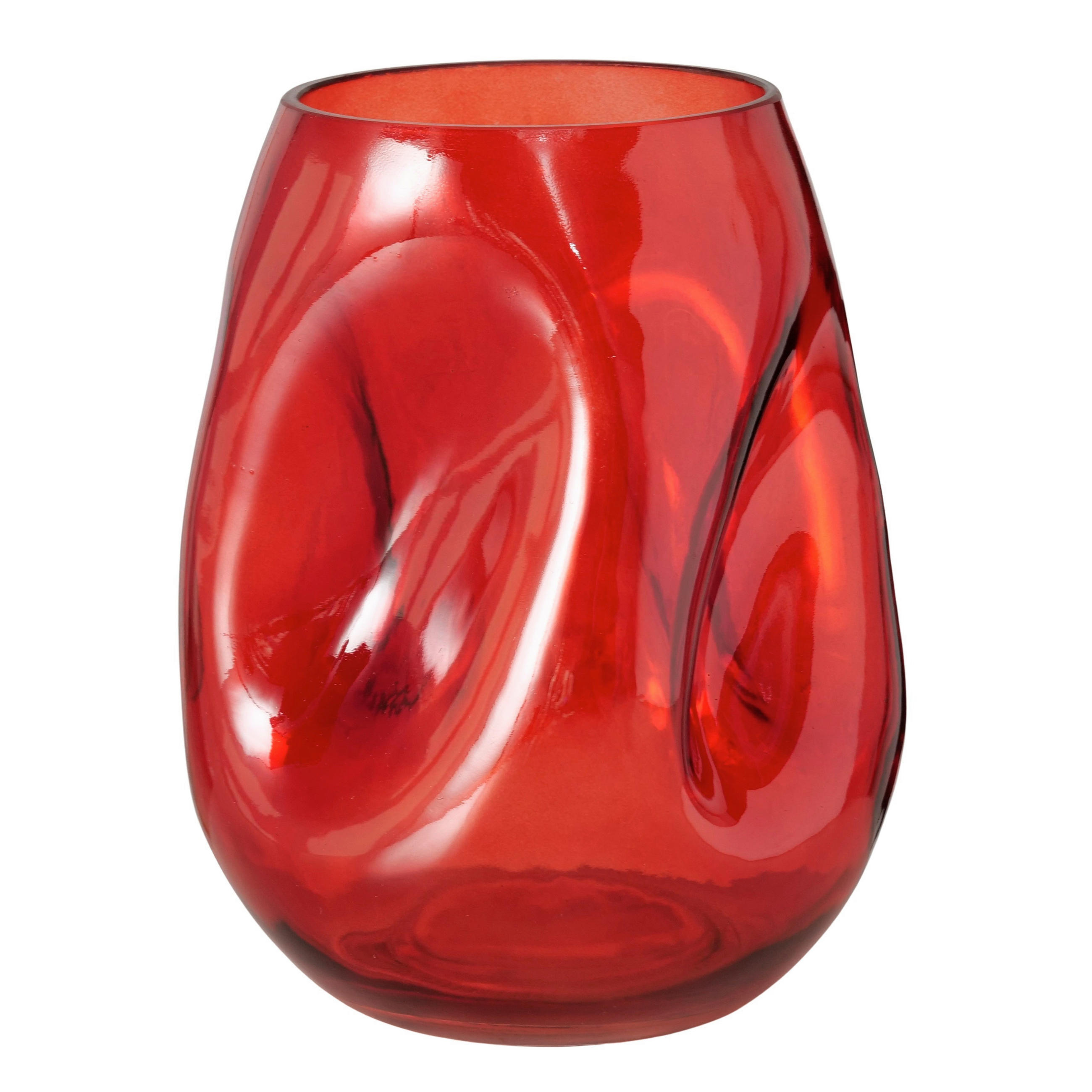 VASE  - Rot, Basics, Glas (14/17,3cm) - Boltze Home