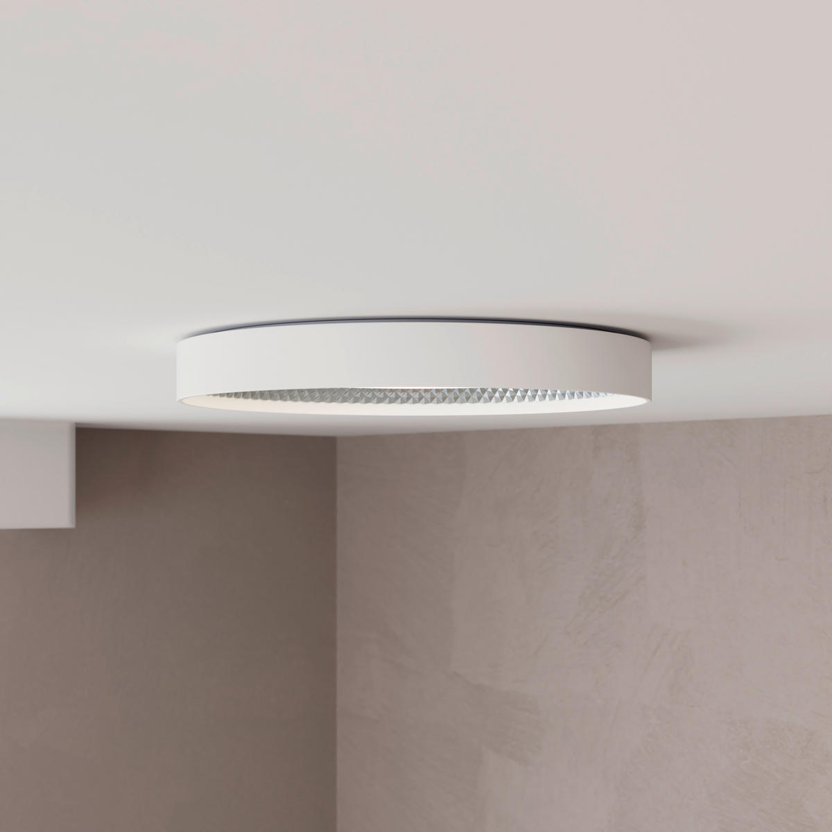 LED-DECKENLEUCHTE Ogulin 48,5/8 cm   - Hellgrau/Weiß, Design, Kunststoff (48,5/8cm) - Novel