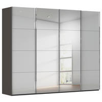 SCHWEBETÜRENSCHRANK 271/223/68 cm,  in Graphitfarben, Seidengrau, 4 Tür(en)  - Chromfarben/Seidengrau, Design, Glas/Holzwerkstoff (271/223/68cm) - Novel